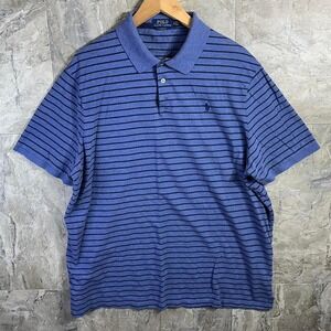 Polo Ralph Lauren Polo Shirt Mens 2XL Blue Stripe Pony
